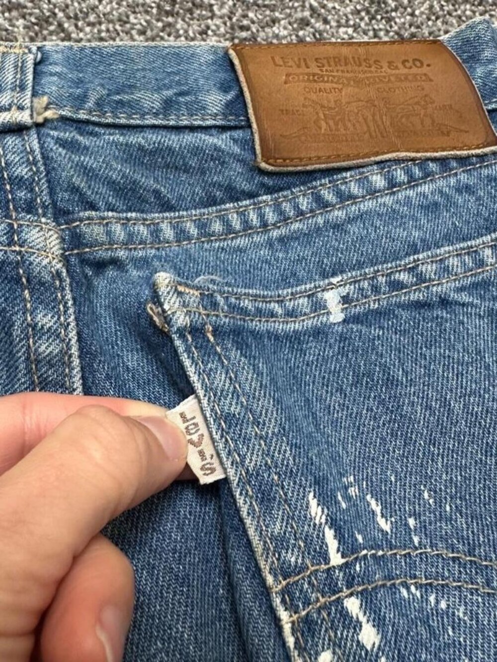 Vintage 1980s White Tab Denim Pants